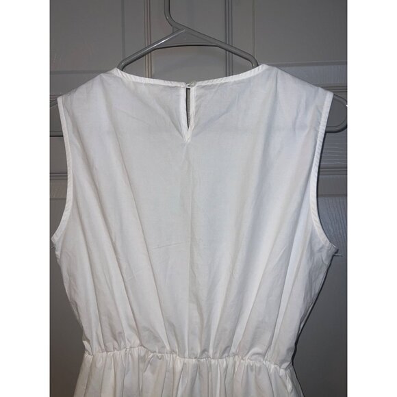 Sunday White Cotton Poplin Midi Dress – Minimalist, Classic, Timeless - Picture 4 of 12